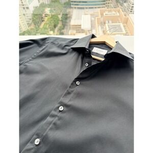 Eton Contemporary Fit Black Twill Dress Shirt Long Sleeve Button Up 16 / 41